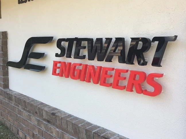 Monument Dimensional Letters for Stewart Engineers in Wake Forest NC