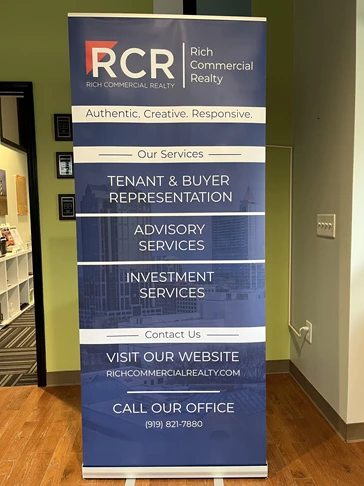 Banner Stand - Rich Commercial Realty - Raleigh, NC